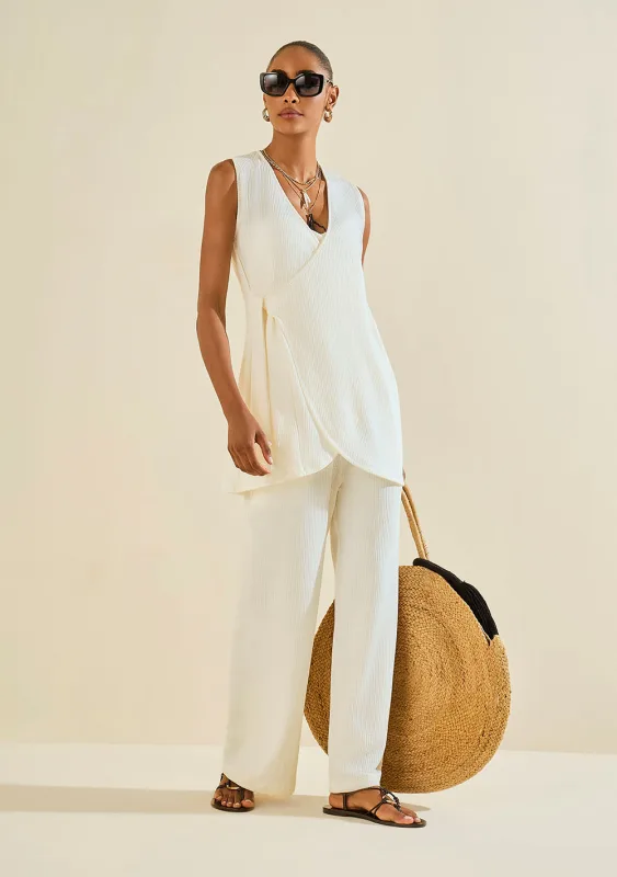 Vestido Curto Alvéolo Branco - Morena Rosa - Linhas