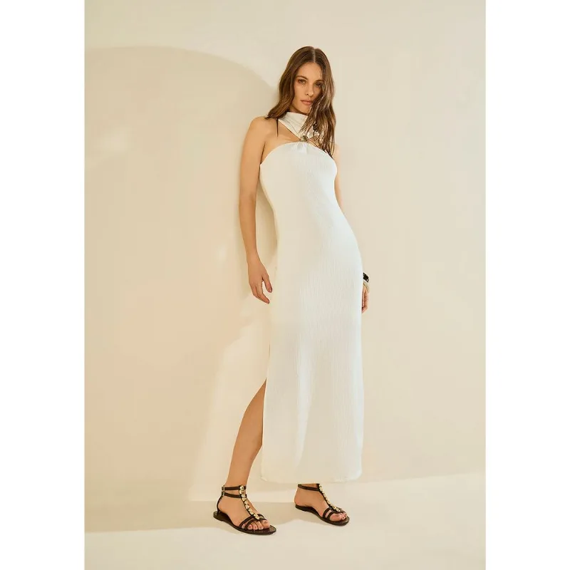 Vestido Longo Alvéolo Branco M - Morena Rosa