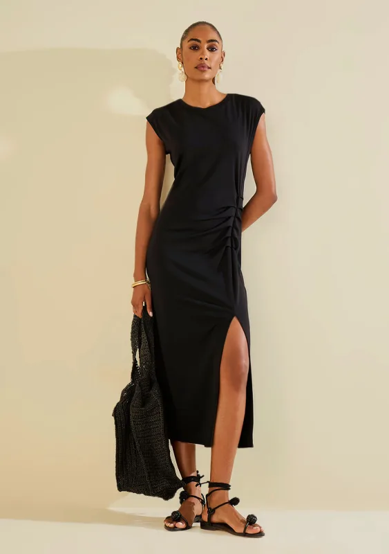 Vestido Midi Náutilo Preto - Morena Rosa