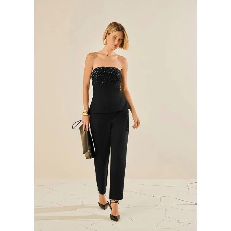 Calça Morena Rosa Slim Alta Preto 36