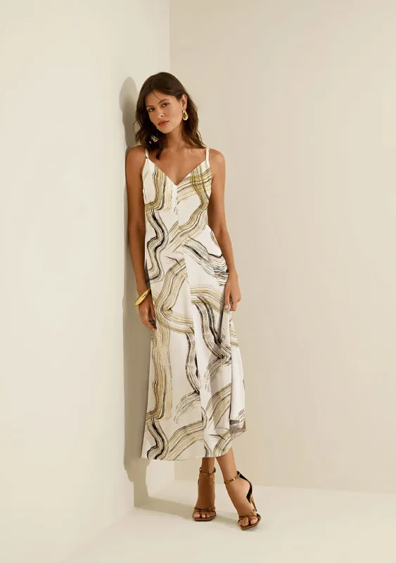 Vestido Midi Neréia Amarelo - Morena Rosa - Linhas