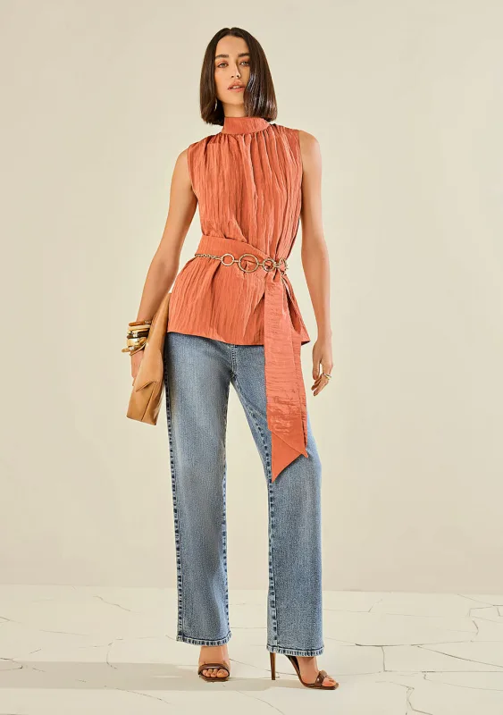 Calça Morena Rosa Wide Média Azul - Morena Rosa - Linhas