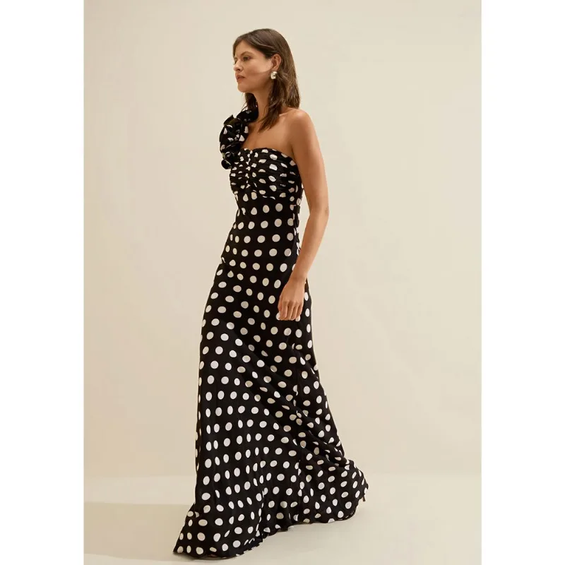 Vestido Um Ombro Só Sonata Preto/branco P - Morena Rosa