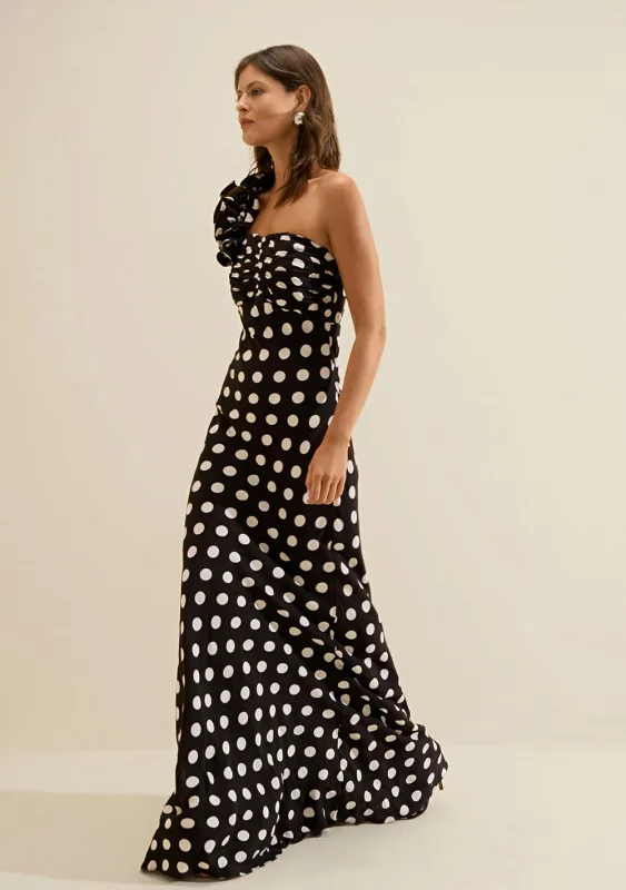Vestido Um Ombro Só Sonata Preto/branco - Morena Rosa