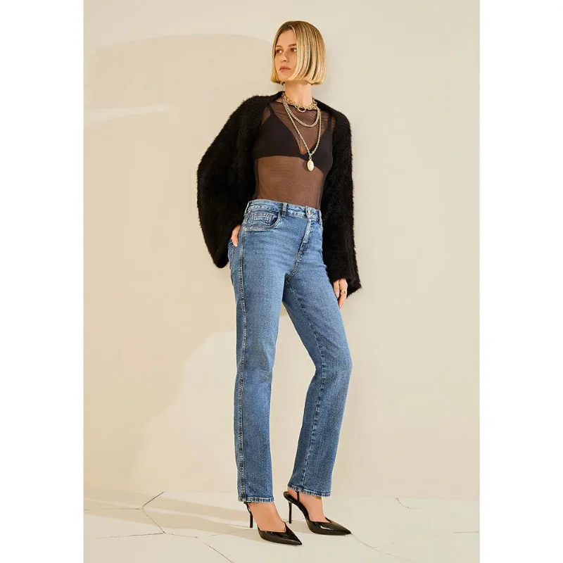 Casaco Morena Rosa Solto Manga Longa Cropped Preto G
