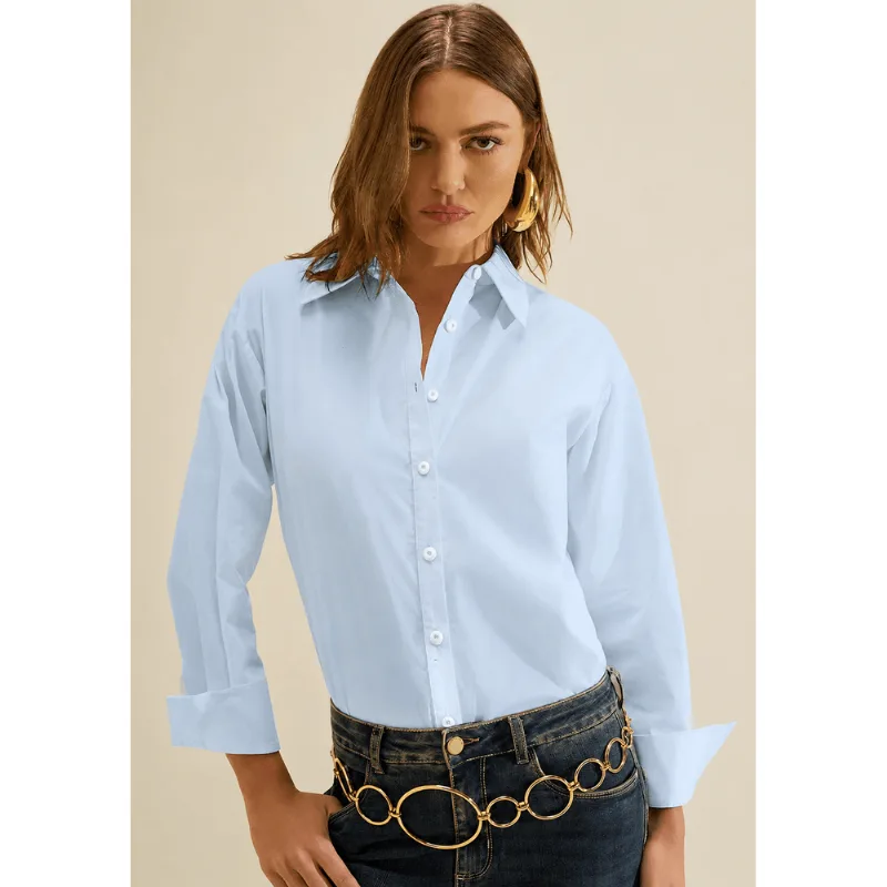 Camisa Social Aeris Azul M - Morena Rosa