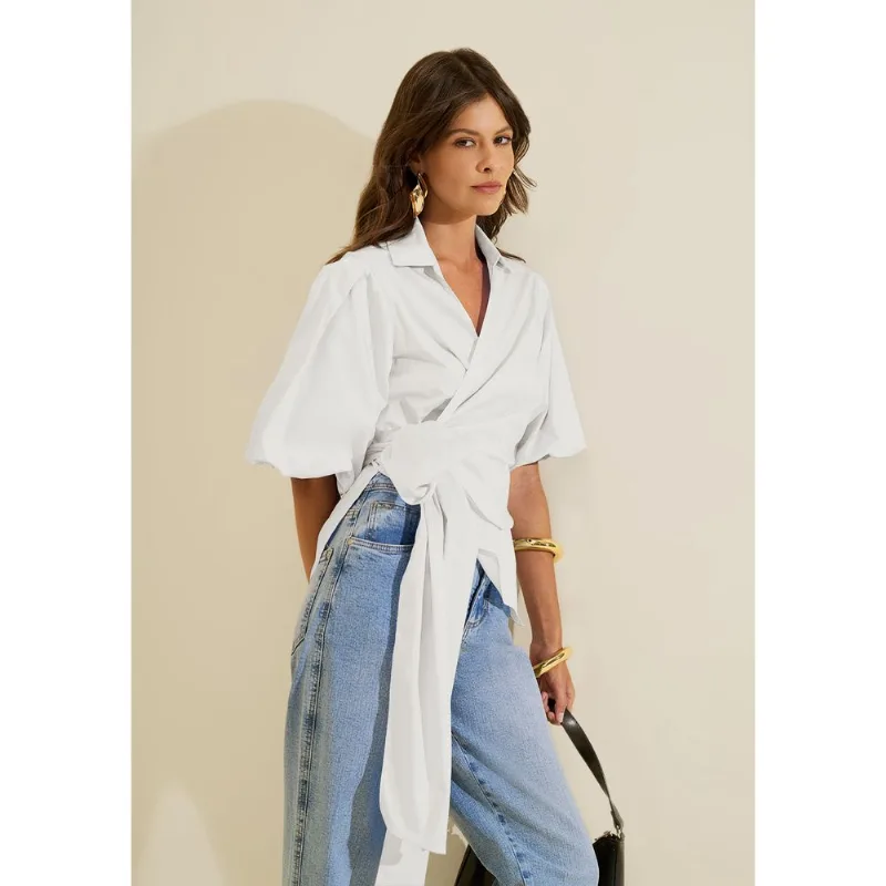 Camisa Manga Curta Aeris Branco G - Morena Rosa