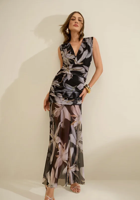 Vestido Longo Ajustado Miragem Preto/branco - Morena Rosa - Linhas