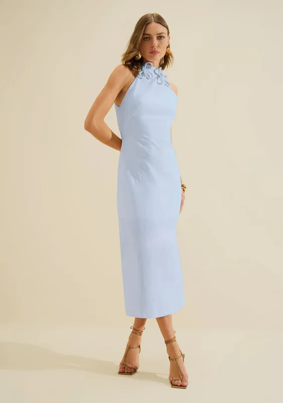 Vestido Gola Alta Origem Azul - Morena Rosa
