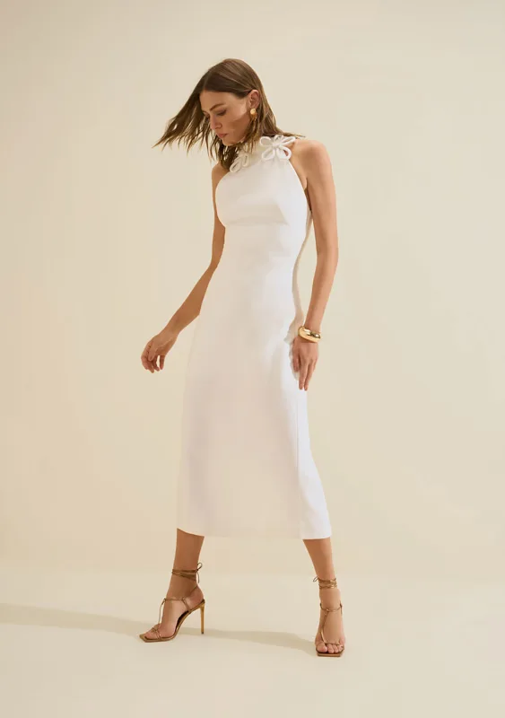 Vestido Gola Alta Origem Off White - Morena Rosa
