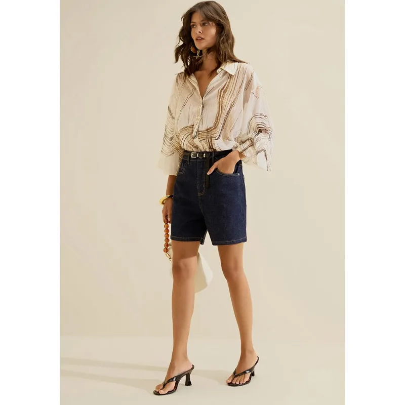 Bermuda Jeans Reta Origem Azul 38