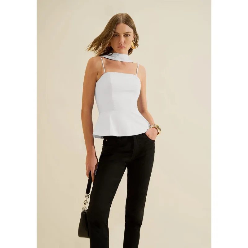 Blusa Decote Reto Aeris Off White G