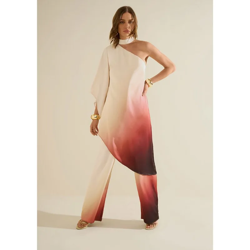 Blusa Um Ombro Só Nuance Bege P - Morena Rosa
