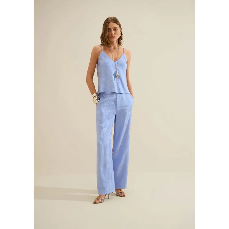 Calca Wide Aurora Azul Escuro 40 - Morena Rosa