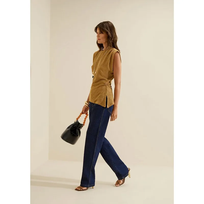 Calca Jeans Reta Prisma Azul 42 - Morena Rosa