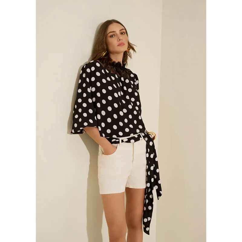 Blusa Gola Alta Sonata Preto/branco G
