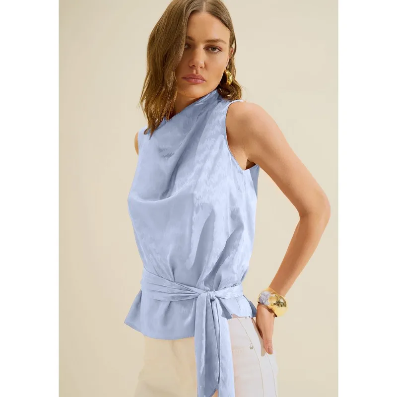 Blusa Gola Alta Lumina Azul Escuro G