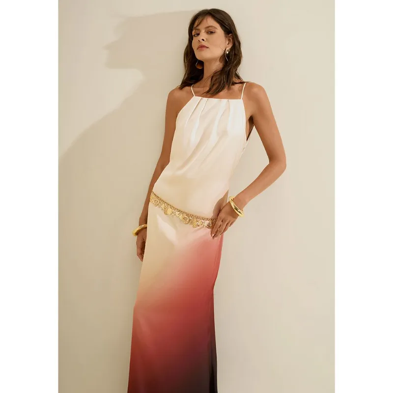 Vestido Longo Moka Bege M