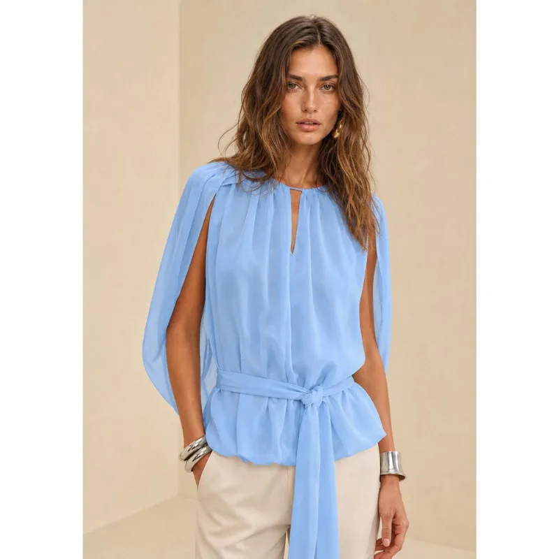 Blusa Manga Curta Flora Azul Escuro M