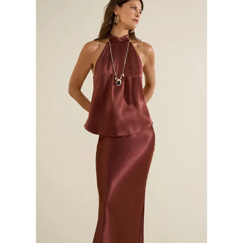 Blusa Gola Alta Umbra Marrom M