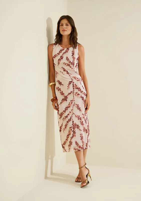 Vestido Midi Flora Bege - Morena Rosa