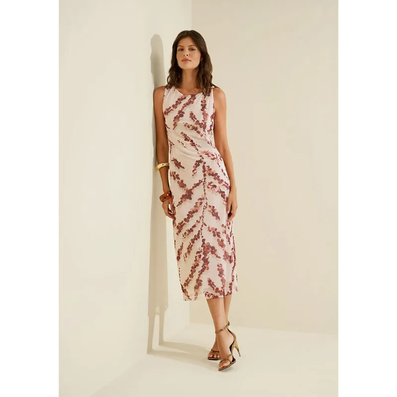Vestido Midi Flora Bege G