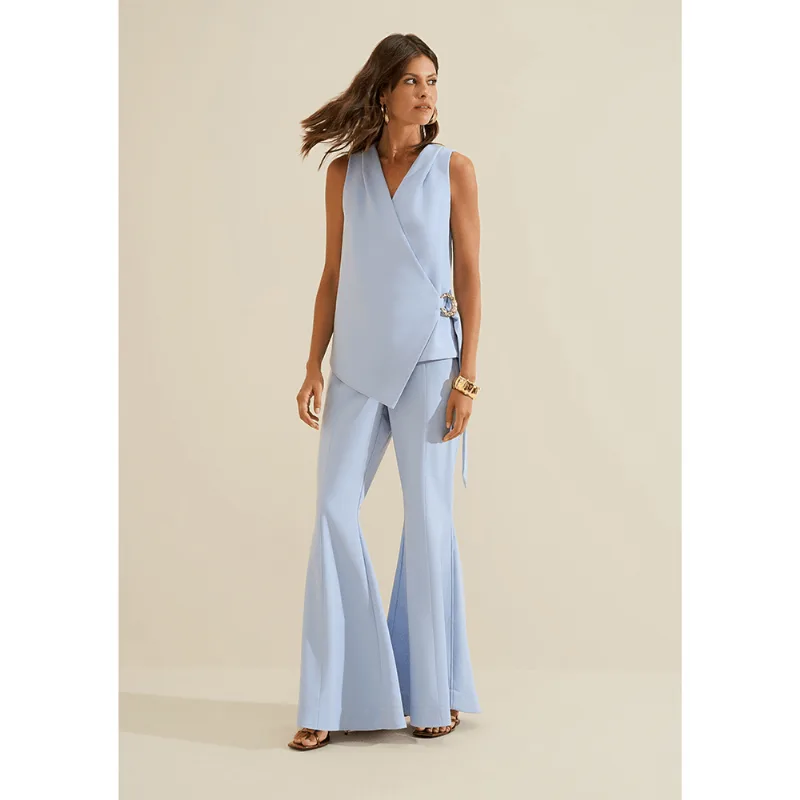 Blusa Decote V Origem Azul Escuro M - Morena Rosa