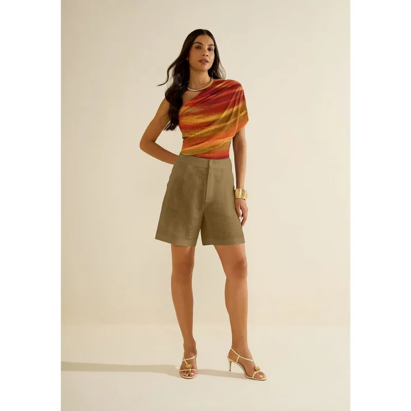 Shorts Morena Rosa Amplo Alta Verde 42 - Morena Rosa