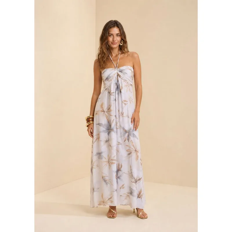 Vestido Longo Flora Azul G