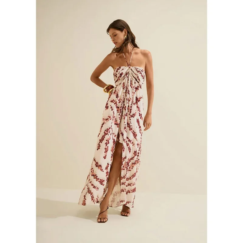 Vestido Longo Flora Bege M