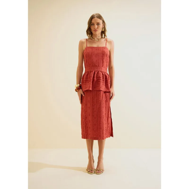 Vestido Midi Estado Natural Vermelho M