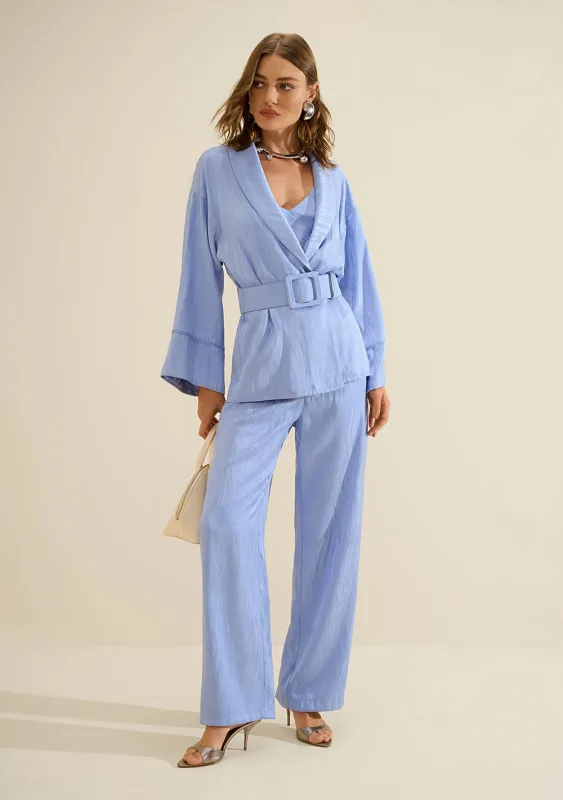 Kimono Manga Longa Aurora Azul - Morena Rosa - Coleções
