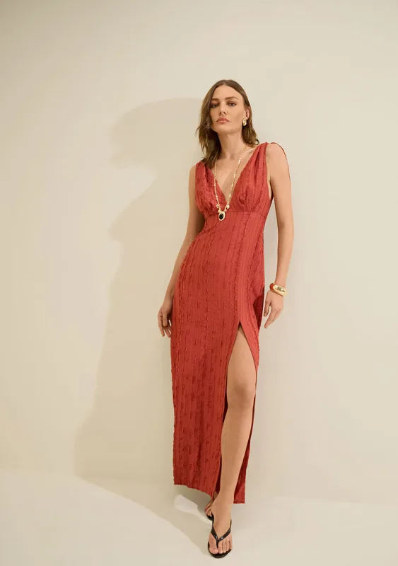Vestido Longo Estado Natural Vermelho - Morena Rosa