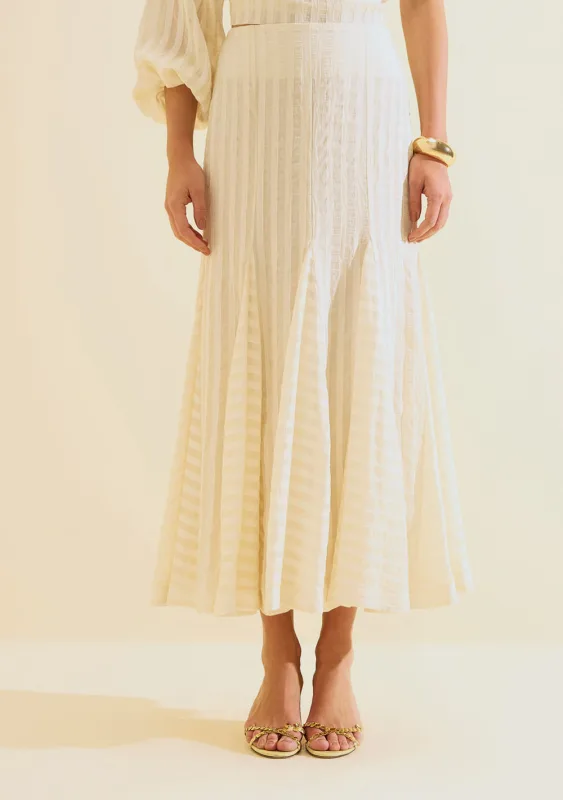 Saia Evase Lumina Off White - Morena Rosa - Coleções