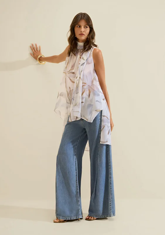 Calca Wide Leg Índigo Azul - Morena Rosa