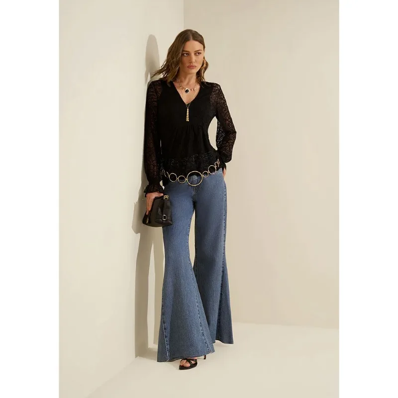Calça Flare Índigo Azul 44 - Morena Rosa