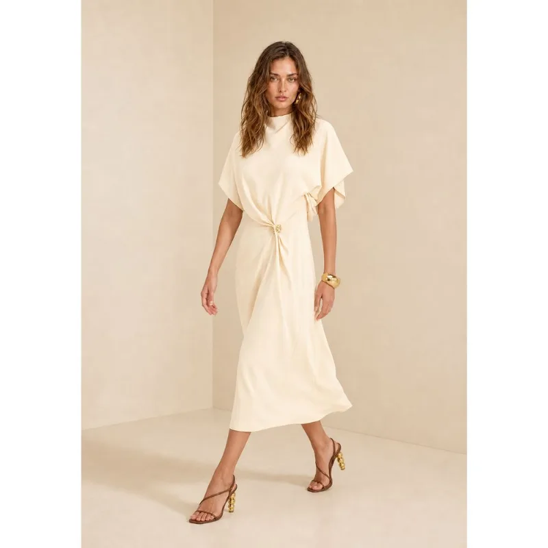 Vestido Midi Moka Bege M