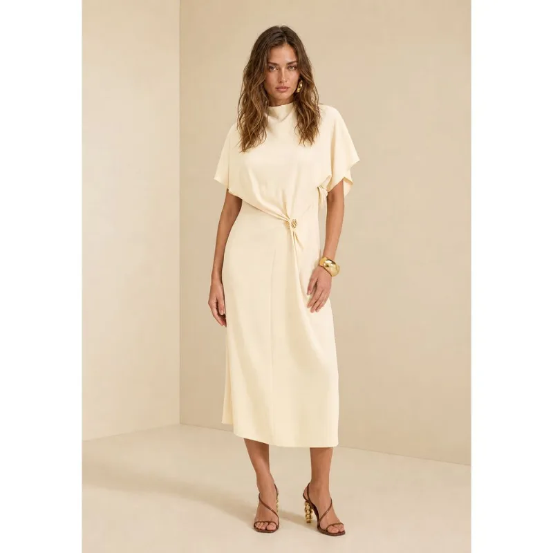 Vestido Midi Moka Bege G