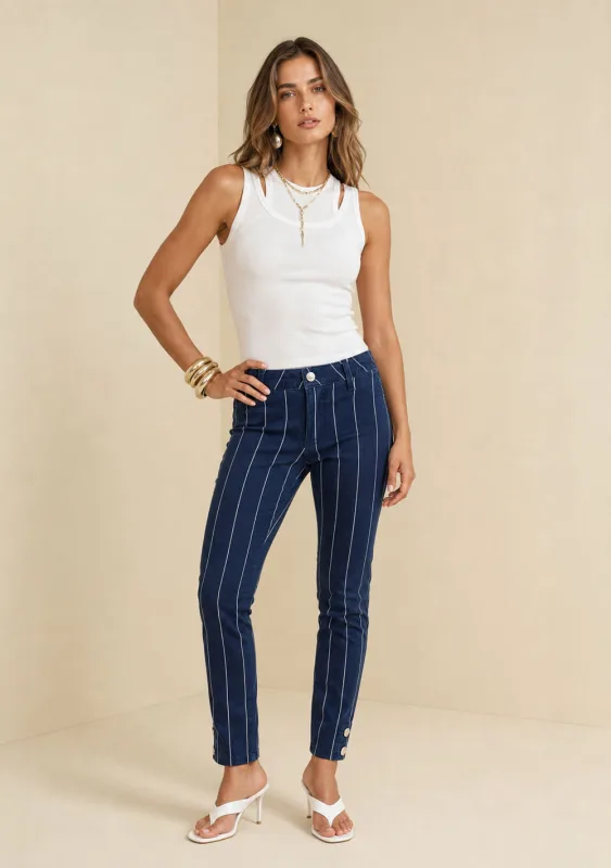 Calça Reta Alta Preto - Morena Rosa - Linhas