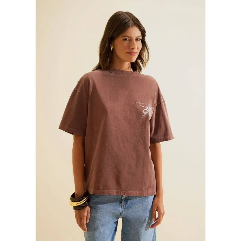 Camiseta Manga Curta Moka Marrom G