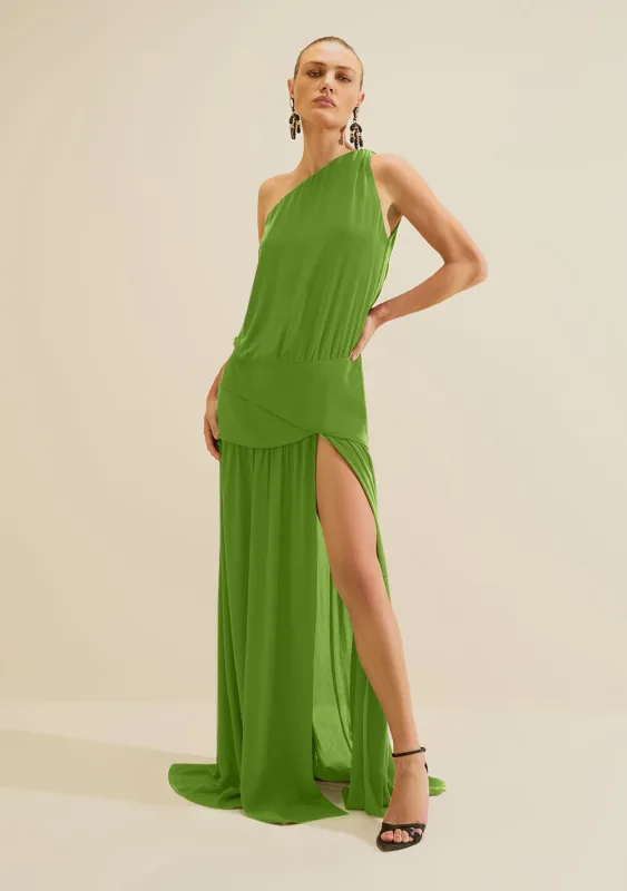 Vestido Um Ombro Só Rubra Verde - Morena Rosa