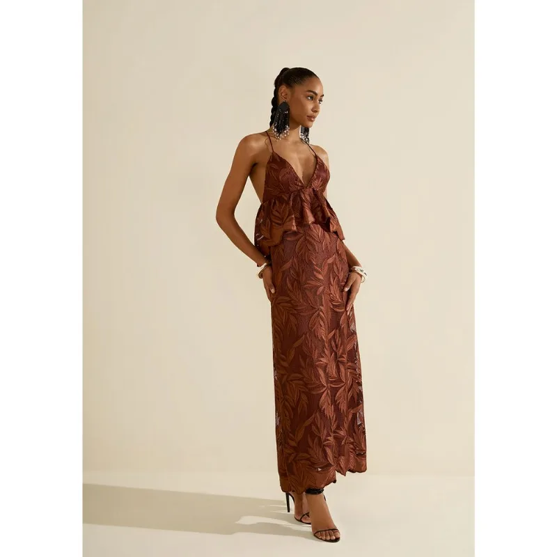 Vestido Longo Tela Sequoia Marrom M
