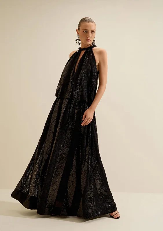 Vestido Longo Eclipse Preto - Morena Rosa - Linhas