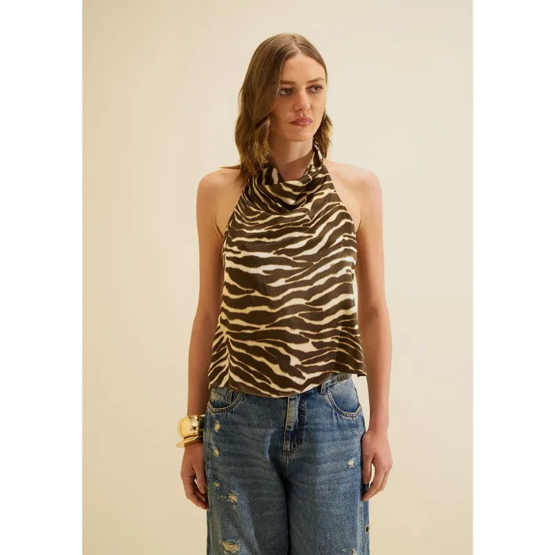 Blusa Gola Alta Miragem Bege P