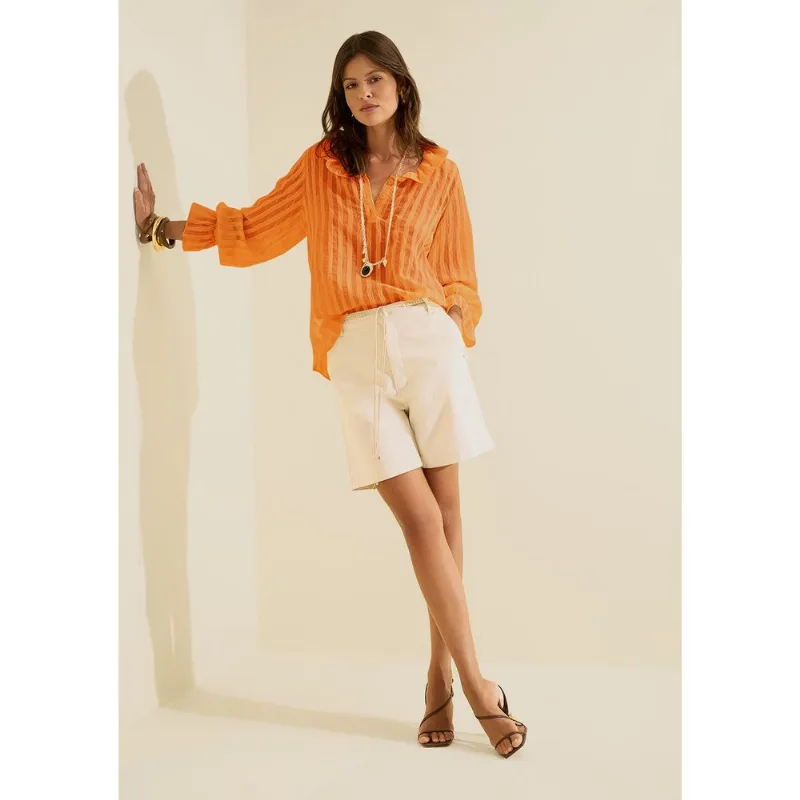 Blusa Manga Longa Lumina Laranja GG