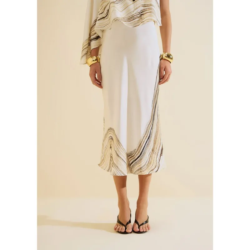 Saia Midi Evasê Nereia Off White 44