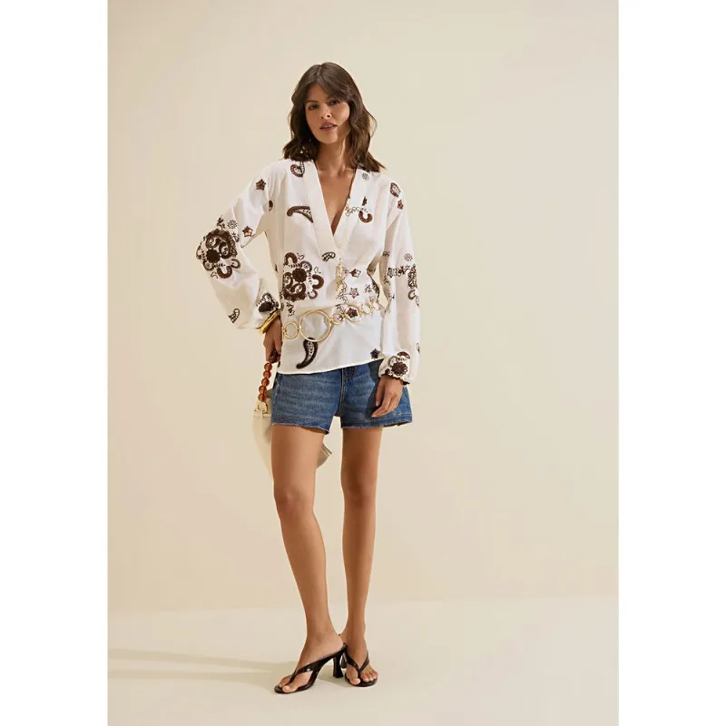 Blusa Manga Longa Arabesca Off White PP
