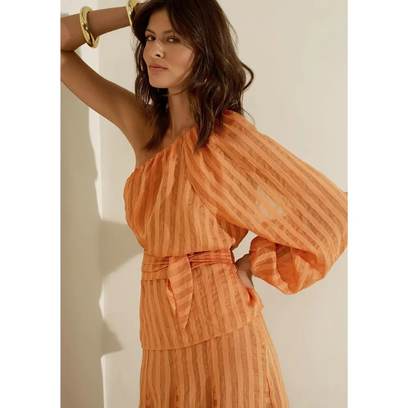 Blusa Um Ombro Só Lumina Laranja GG