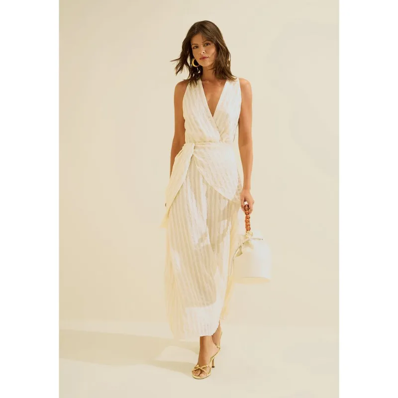 Vestido Midi Lumina Off White GG