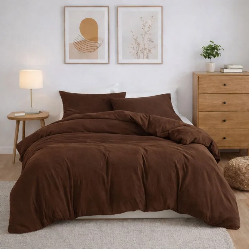 Capa Duvet Queen Para Edredom Amarração 4 Cantos 100% Poliéster 240x250cm Home&cia Marrom